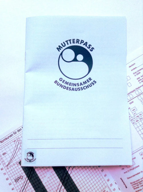 Těhotenský průkaz (Mutterpass) těhotenská knížka památka na těhotenství, rekvizita na focení nebo stylový dárek pro budoucí maminku